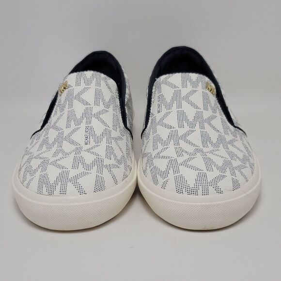 Michael Kors Boerum Double Gore MK Signature Logo Print PVC Slip On Shoe Size 9M - Picture 5 of 11